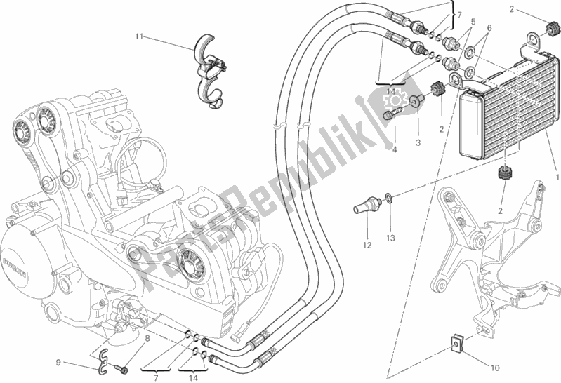 Wszystkie części do Ch? Odnica Oleju Ducati Multistrada 1200 S GT USA 2013